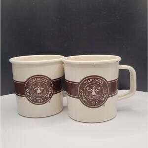 Starbucks Metal Enamel 2016 Mermaid Mug Coffee Tea Spices Pair 14oz